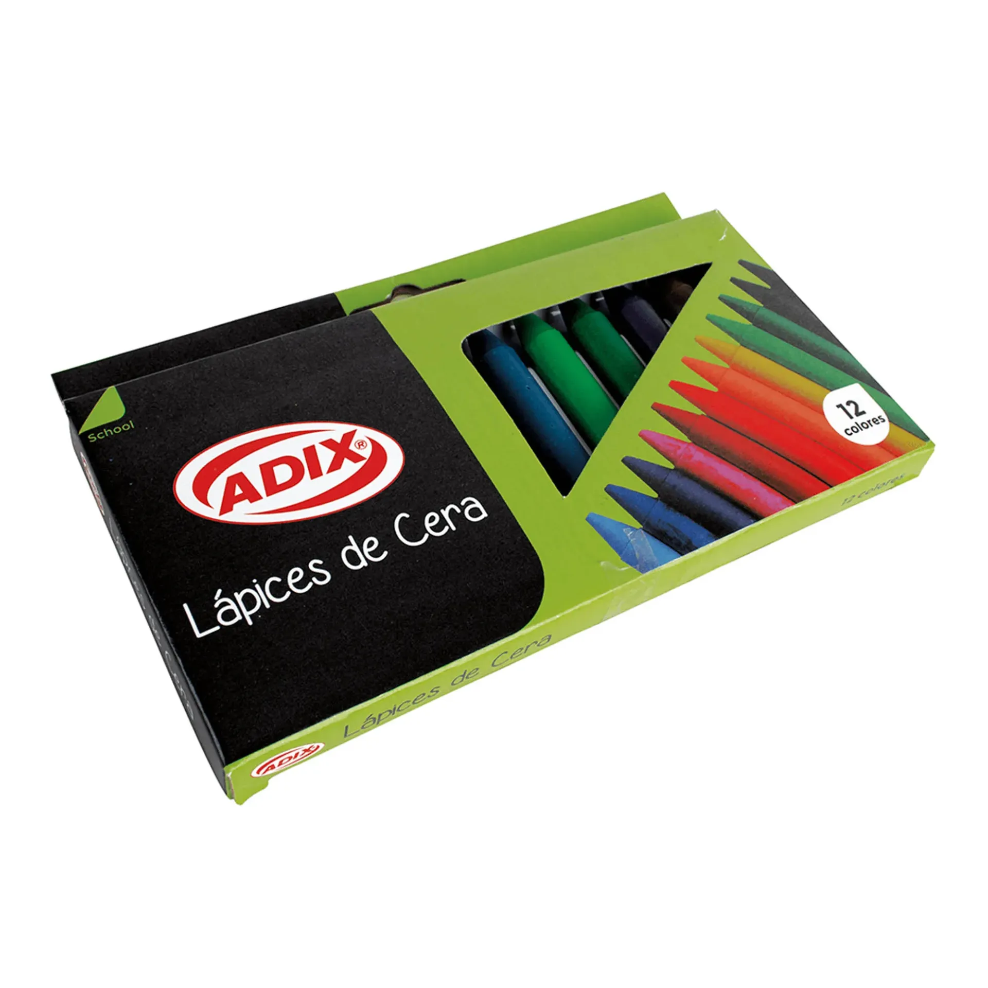 [A602002] Lápiz Cera Redondo 12 Colores ADIX