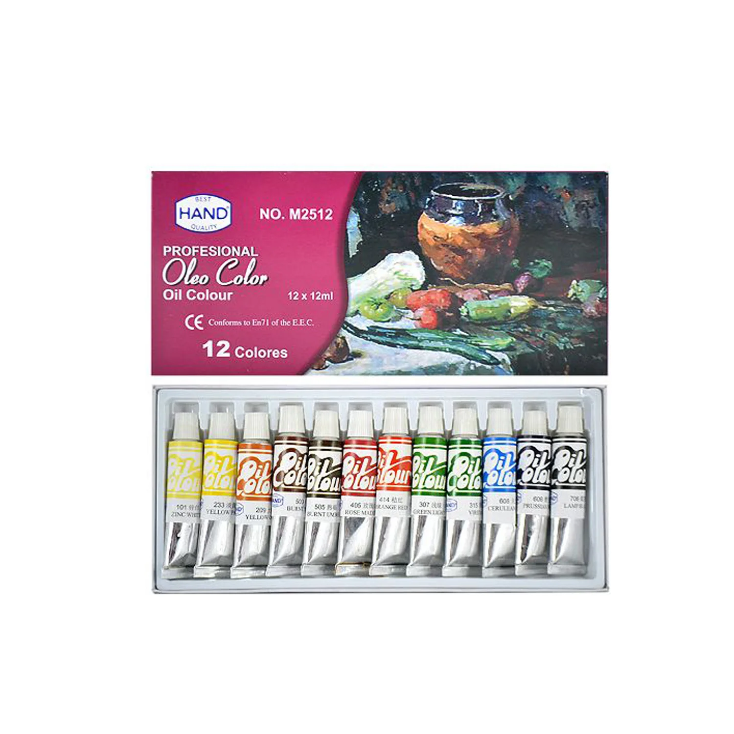 [#M2512] Pintura al Oleo en tubos  HAND Set de 12 (12ml)