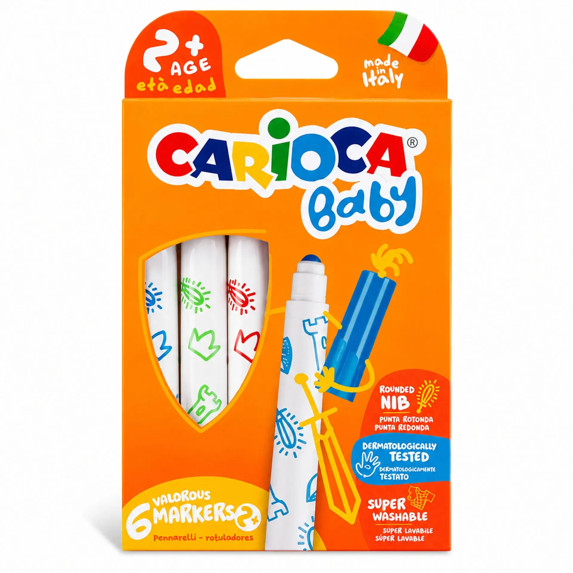 [42813] Plumones Carioca Baby Lavable (6 colores)