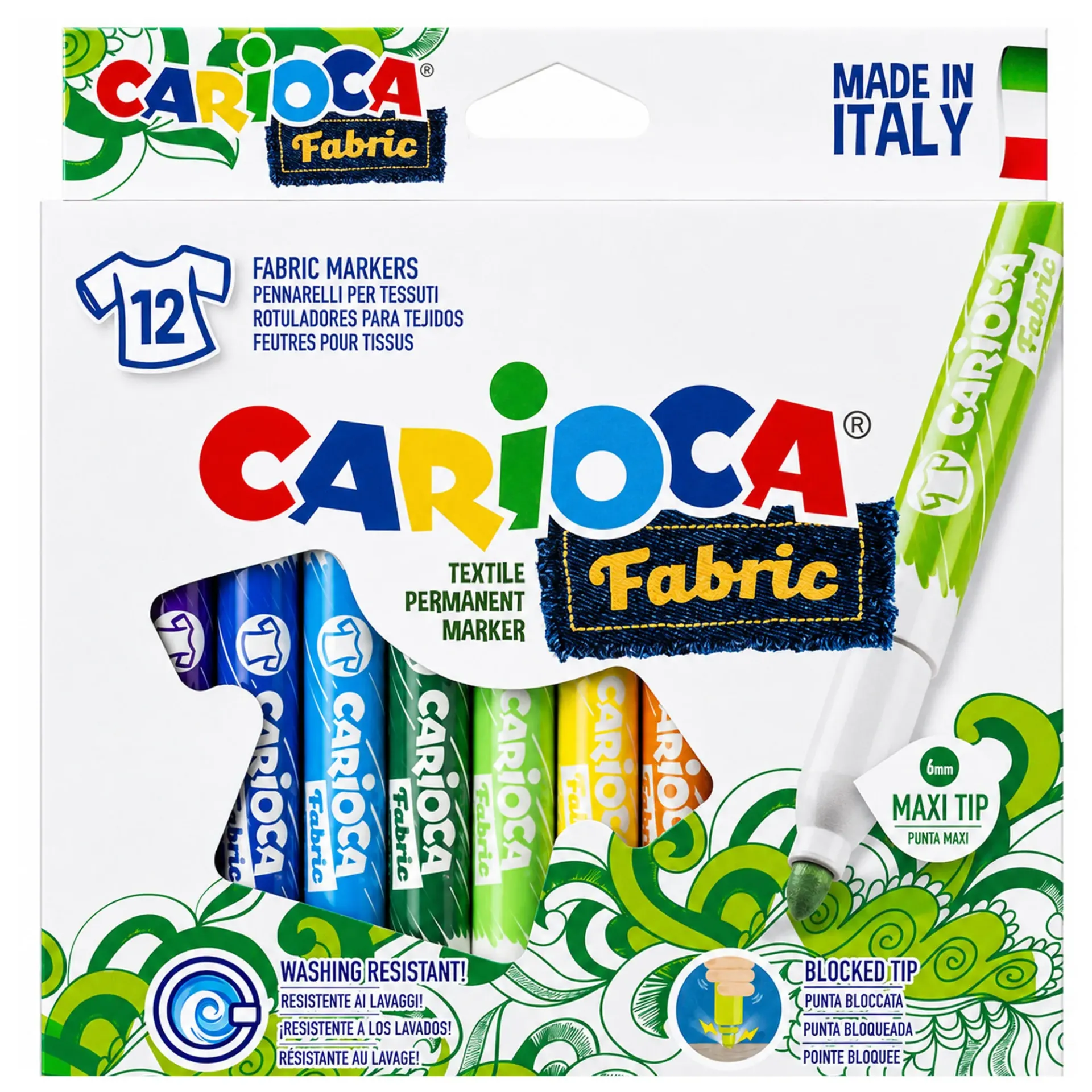 [40957] Plumones Carioca para Tela (12 colores)